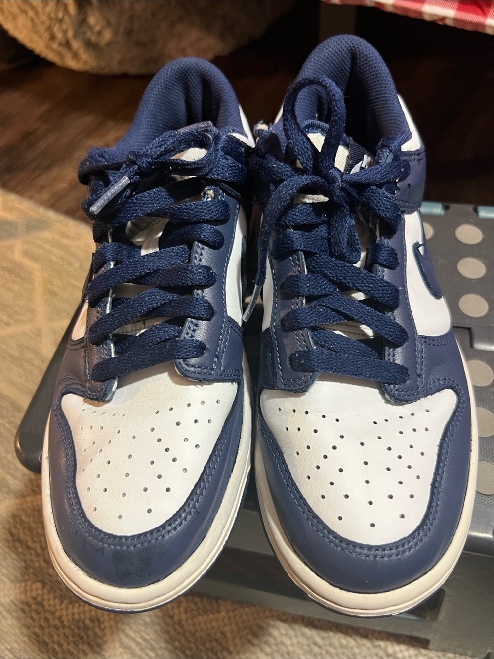 Nike Kids Navy and White Low-Top Sneakers